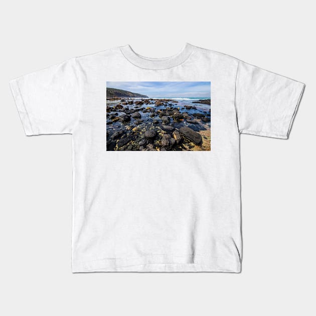 Fingal Beach, Cape Schanck, Mornington Peninsula, Victoria, Australia. Kids T-Shirt by VickiWalsh